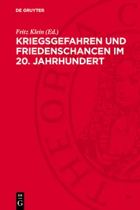 Kriegsgefahren und Friedenschancen im 20. Jahrhundert_cover