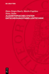 Algorithmisches System Entscheidungstabellentechnik_cover