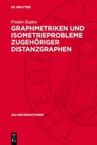 Graphmetriken und Isometrieprobleme zugehöriger Distanzgraphen_cover