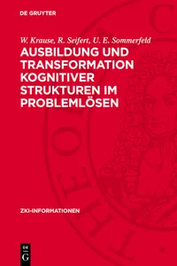 Ausbildung und Transformation kognitiver Strukturen im Problemlösen_cover