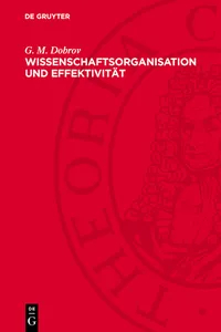 Wissenschaftsorganisation und Effektivität_cover