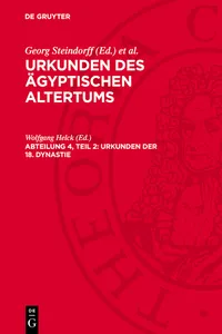 Urkunden der 18. Dynastie_cover