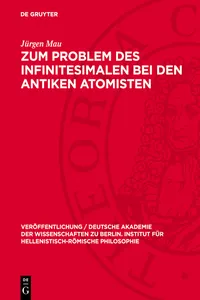 Zum Problem des Infinitesimalen bei den antiken Atomisten_cover