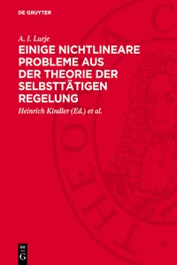 Einige nichtlineare Probleme aus der Theorie der selbsttätigen Regelung_cover