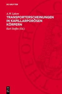 Transporterscheinungen in kapillarporösen Körpern_cover