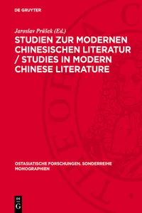 Studien zur modernen chinesischen Literatur / Studies in modern Chinese Literature_cover