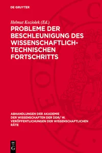 Probleme der Beschleunigung des wissenschaftlich-technischen Fortschritts_cover