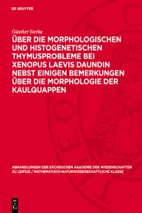 Über die Morphologischen und histogenetischen Thymusprobleme bei Xenopus Laevis Daundin nebst einigen Bemerkungen über die Morphologie der Kaulquappen_cover