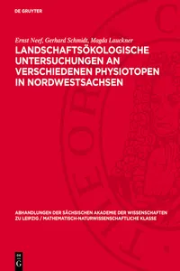 Landschaftsökologische Untersuchungen an verschiedenen Physiotopen in Nordwestsachsen_cover