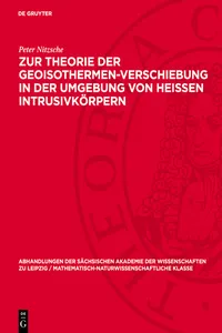 Zur Theorie der Geoisothermen-Verschiebung in der Umgebung von heissen Intrusivkörpern_cover