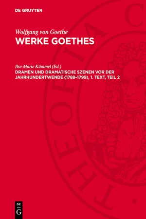 Dramen und Dramatische Szenen vor der Jahrhundertwende (1788–1799), 1. Text, Teil 2