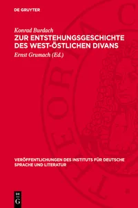 Zur Entstehungsgeschichte des West-Östlichen Divans_cover