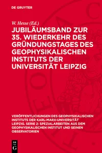 Jubiläumsband zur 35. Wiederkehr des Gründungstages des Geophysikalischen Instituts der Universität Leipzig_cover