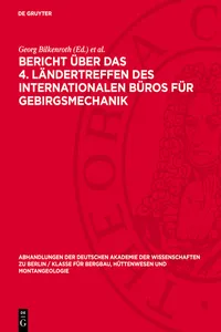 Bericht über das 4. Ländertreffen des Internationalen Büros für Gebirgsmechanik_cover