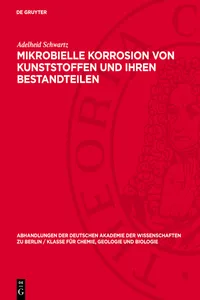 Mikrobielle Korrosion von Kunststoffen und ihren Bestandteilen_cover