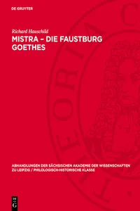 Mistra – Die Faustburg Goethes_cover