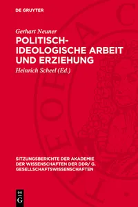 Politisch-ideologische Arbeit und Erziehung_cover