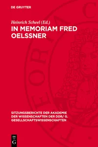 In memoriam Fred Oelßner_cover