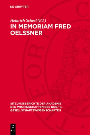 In memoriam Fred Oelßner