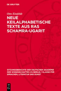 Neue Keilalphabetische Texte aus Ras Schamra-Ugarit_cover