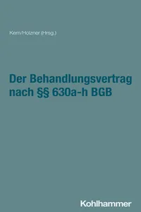 Der Behandlungsvertrag nach §§ 630a-h BGB_cover