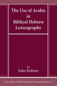 The Use of Arabic in Hebrew Biblical Lexicography_cover