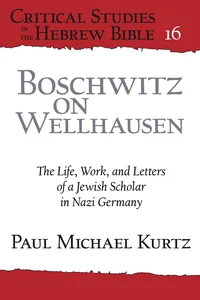 Boschwitz on Wellhausen_cover