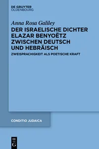 Der israelische Dichter Elazar Benyoëtz zwischen Deutsch und Hebräisch_cover