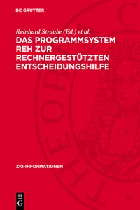 Das Programmsystem REH zur rechnergestützten Entscheidungshilfe_cover