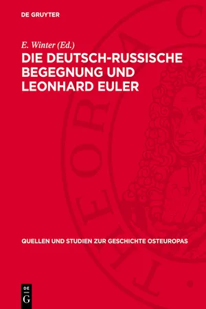 Die deutsch-russische Begegnung und Leonhard Euler