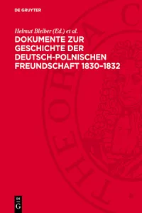 Dokumente zur Geschichte der deutsch-polnischen Freundschaft 1830–1832_cover