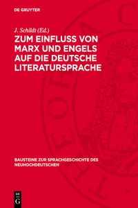 Zum Einfluß von Marx und Engels auf die deutsche Literatursprache_cover