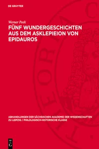 Fünf Wundergeschichten aus dem Asklepieion von Epidauros_cover