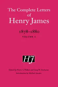 The Complete Letters of Henry James, 1878–1880_cover