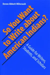 So You Want to Write About American Indians?_cover