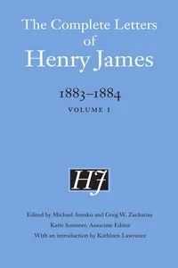 The Complete Letters of Henry James, 1883–1884_cover