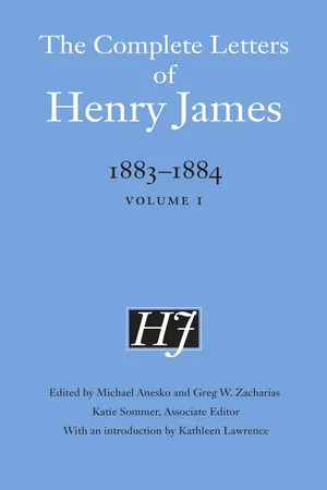 The Complete Letters of Henry James, 1883–1884