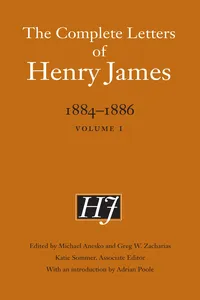 The Complete Letters of Henry James, 1884–1886_cover