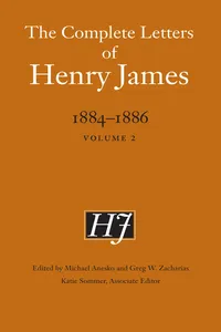 The Complete Letters of Henry James, 1884–1886_cover