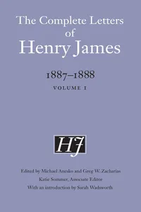 The Complete Letters of Henry James, 1887–1888_cover