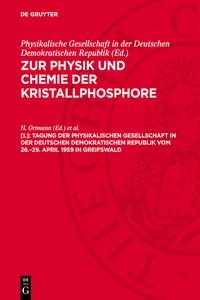 Tagung der Physikalischen Gesellschaft in der Deutschen Demokratischen Republik vom 26.–29. April 1959 in Greifswald_cover