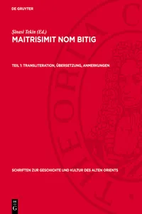 Transliteration, Übersetzung, Anmerkungen_cover