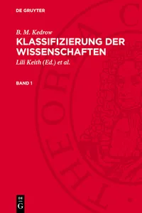 B. M. Kedrow: Klassifizierung der Wissenschaften. Band 1_cover