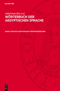 Deutsch-Aegyptisches Wörterverzeichnis_cover