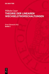 Wilhelm Cauer: Theorie der linearen Wechselstromschaltungen. Band 2_cover