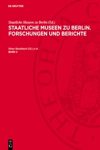 Staatliche Museen zu Berlin. Forschungen und Berichte. Band 2_cover