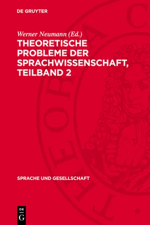 Theoretische Probleme der Sprachwissenschaft, Teilband 2