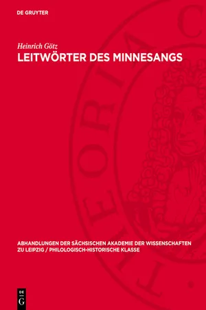 Leitwörter des Minnesangs