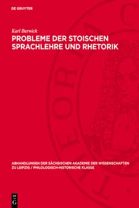 Probleme der stoischen Sprachlehre und Rhetorik_cover