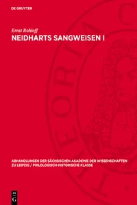 Neidharts Sangweisen I_cover